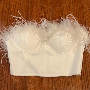 Superdown feather corset top